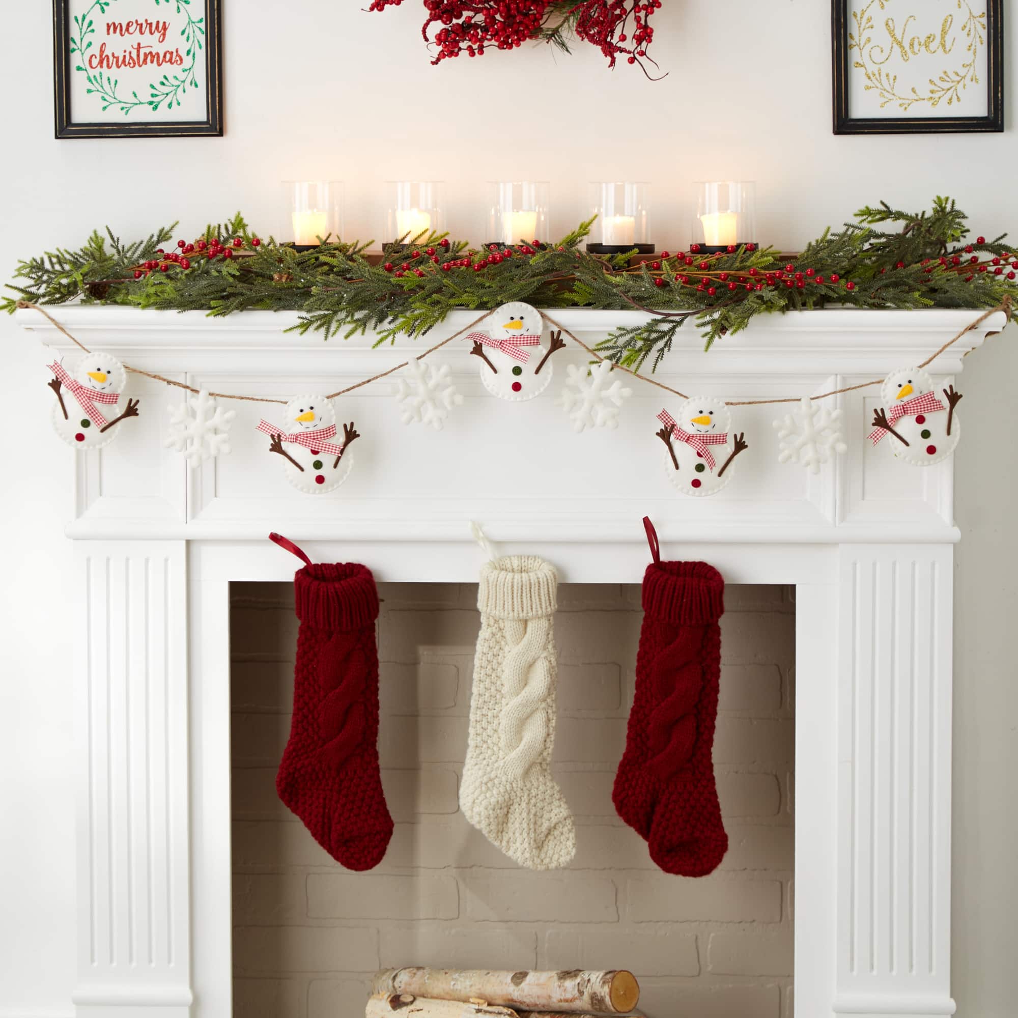 DII® 4.9ft. Snowman & Snowflake Garland